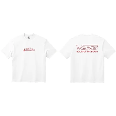 T-shirt blanc à boucles Vans
