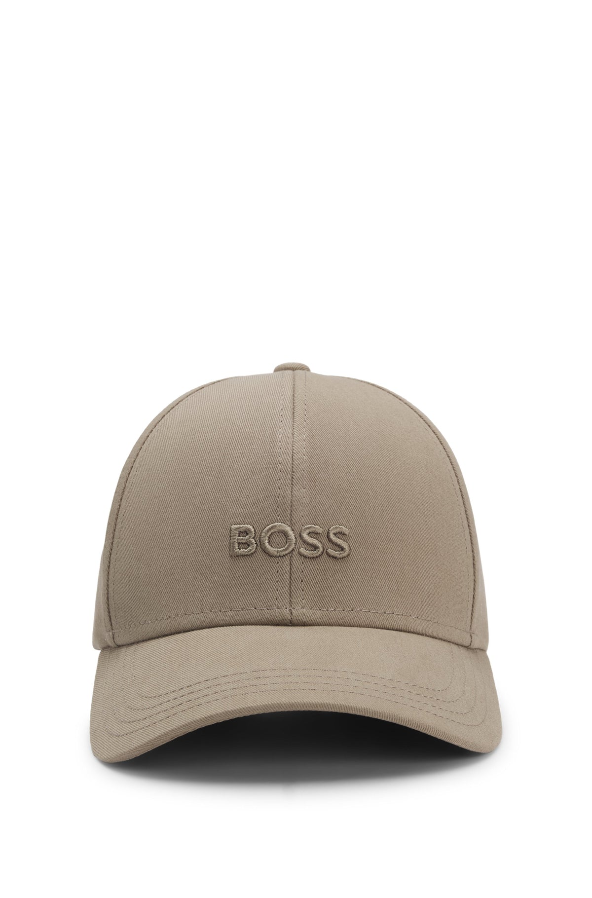 BOSS Zed Cotton-Twill Embroidered Logo Open Brown Cap