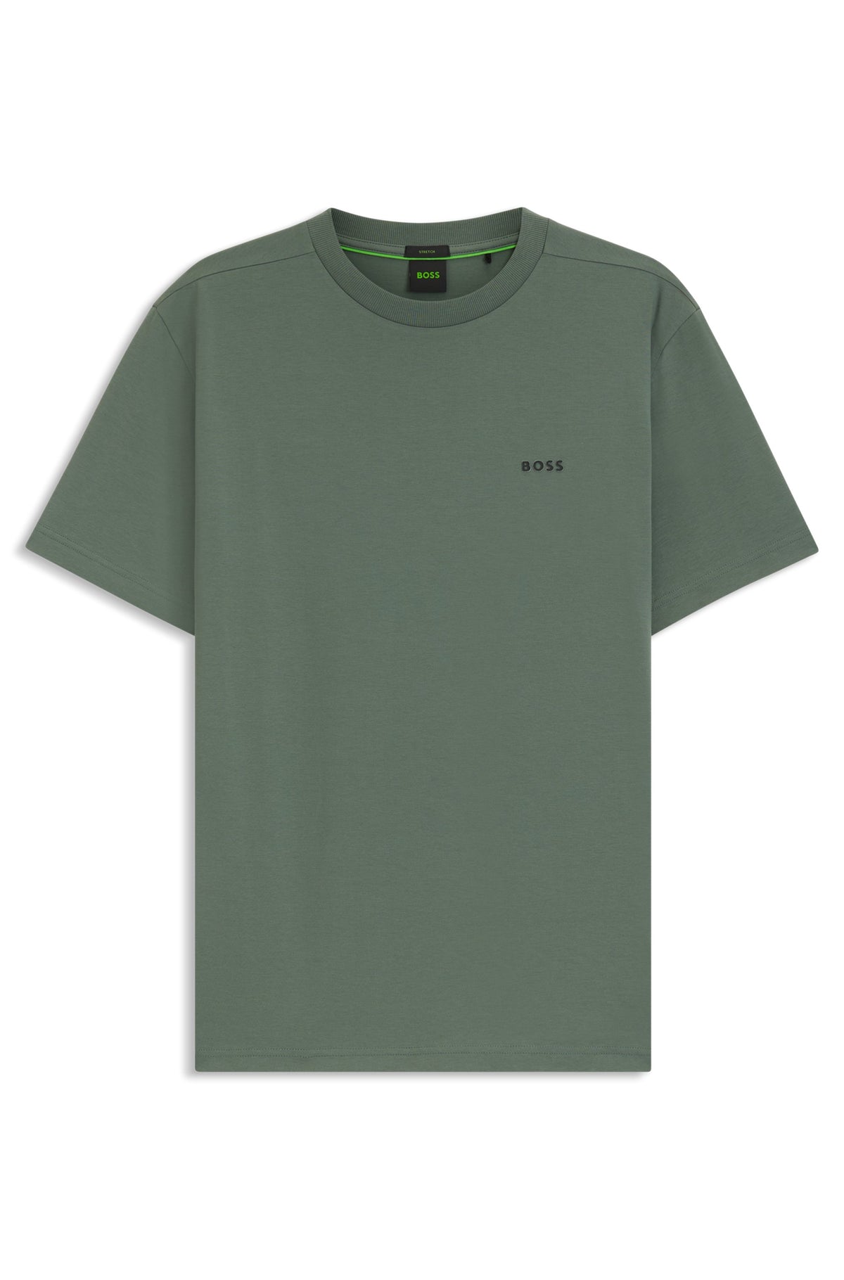 BOSS Cotton Logo Open Green T-Shirt