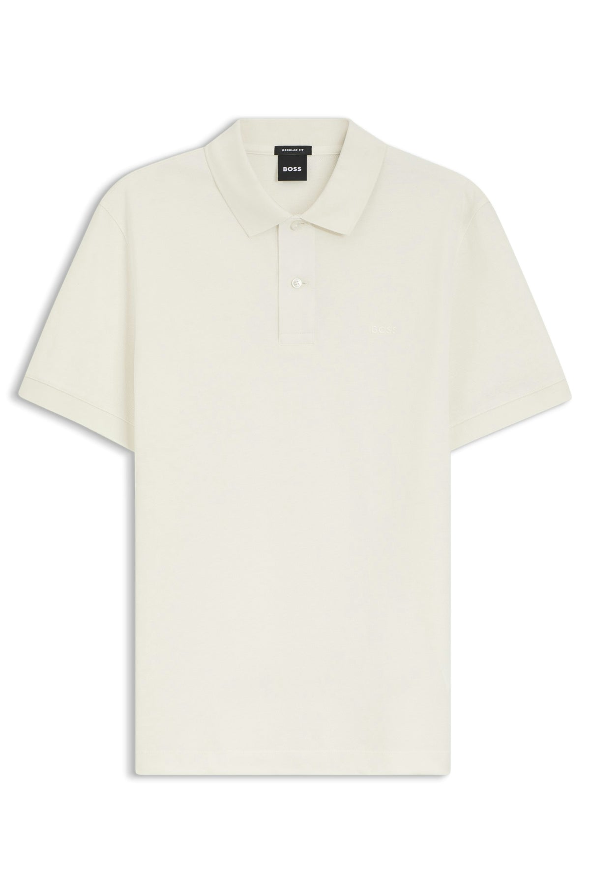 BOSS Pallas Cotton Piqué Embroidered Logo White Polo Shirt