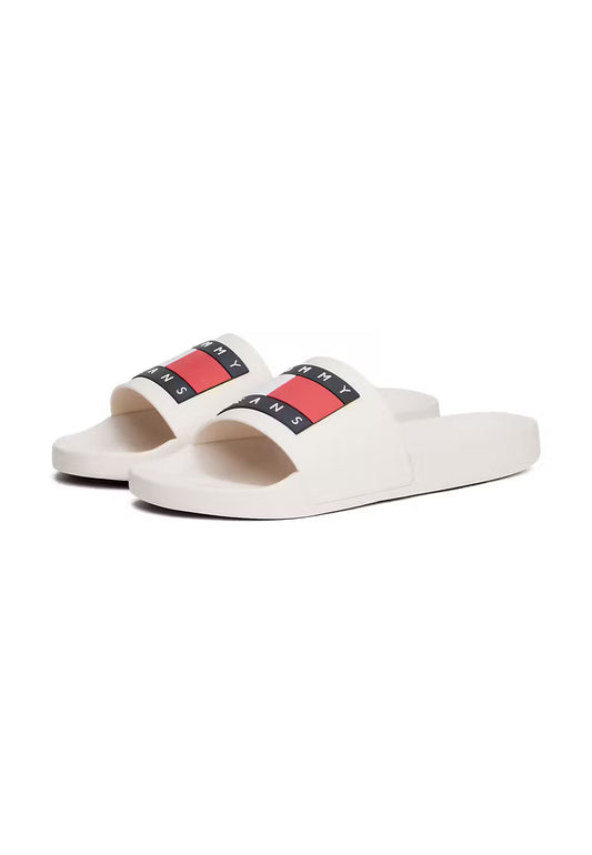 Mules de piscine Tommy Jeans écru