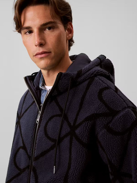 Calvin Klein Emblem Sherpa Funnel Speakeasy Jacket