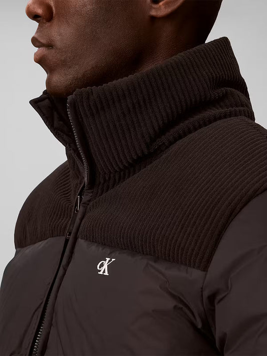 Calvin Klein Jeans Mixed Media Down Black Puffer Jacket