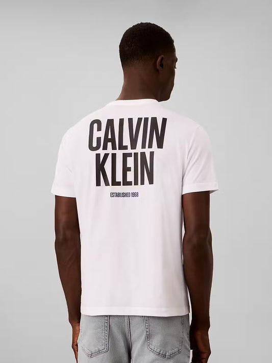 Calvin Klein Block Font Logo White T-Shirt