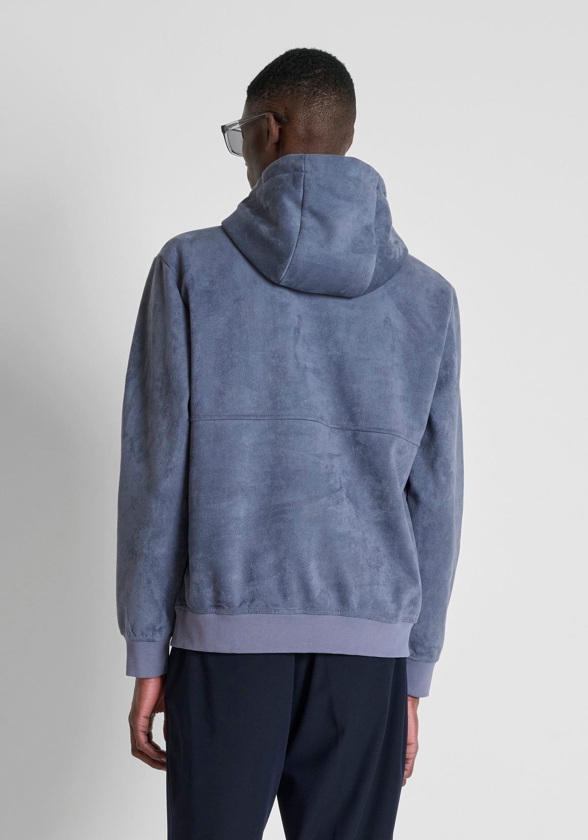 Antony Morato Suede Effect Indigo Hoodie