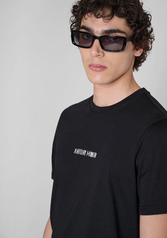 Antony Morato Cotton Graphic Print Black T-Shirt