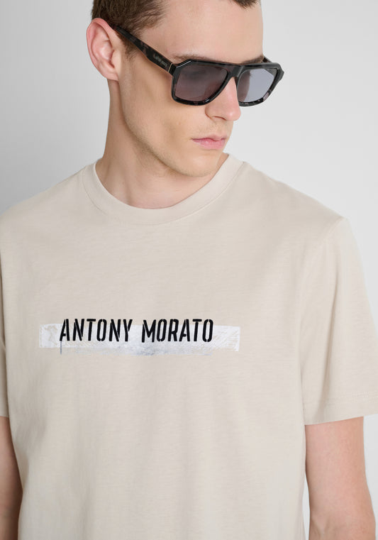 Antony Morato Cotton Blend Printed Chalk T-Shirt