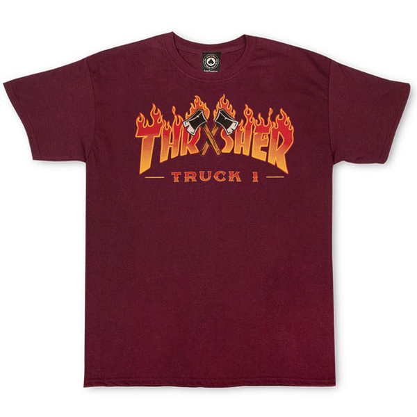 THRASHER Truck Maroon T-Shirt
