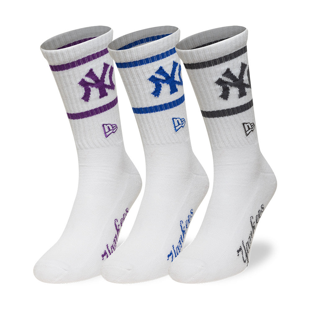 New Era New York Yankees 3-Pack Crew White Socks