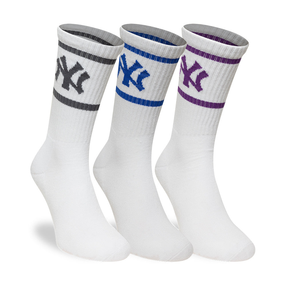 New Era New York Yankees 3-Pack Crew White Socks