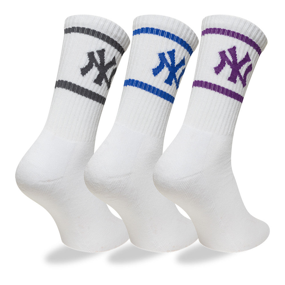 New Era New York Yankees 3-Pack Crew White Socks
