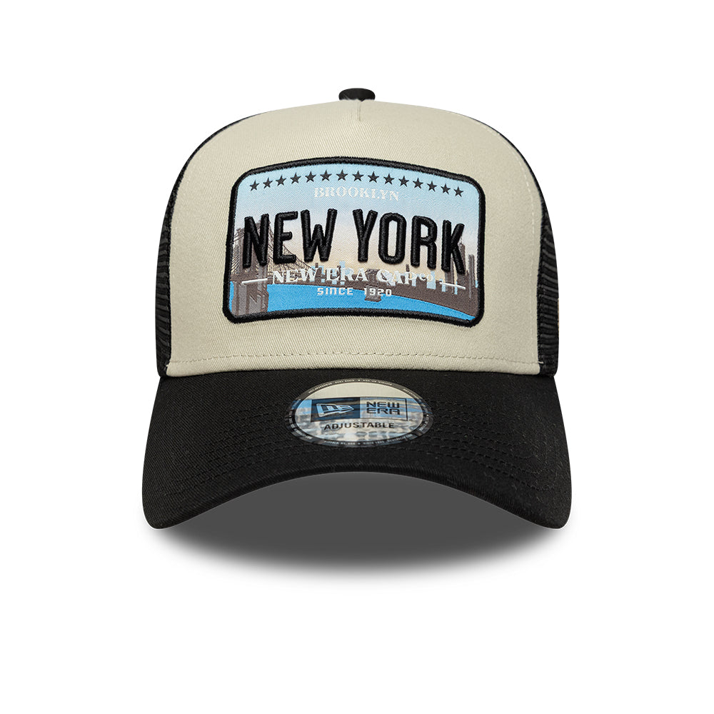 New Era Licence Plate Black Trucker Cap