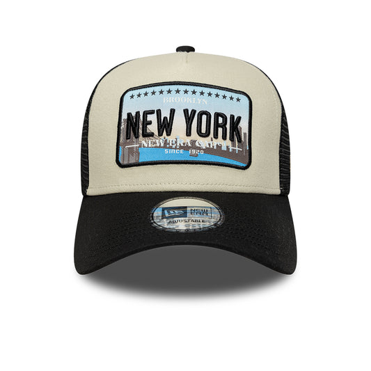 New Era Licence Plate Black Trucker Cap