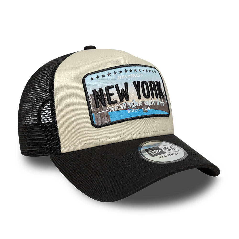 New Era Licence Plate Black Trucker Cap