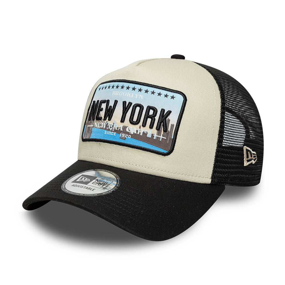 New Era Licence Plate Black Trucker Cap