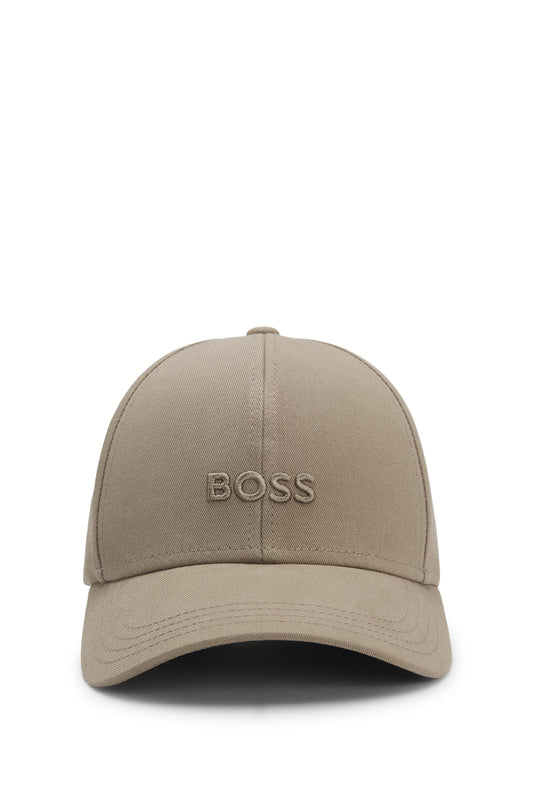 BOSS Zed Cotton-Twill Embroidered Logo Open Brown Cap
