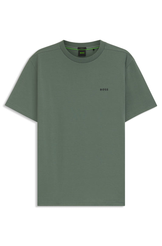 Hugo Boss Men Green Stretch-Cotton Light/Pastel Green T-Shirt