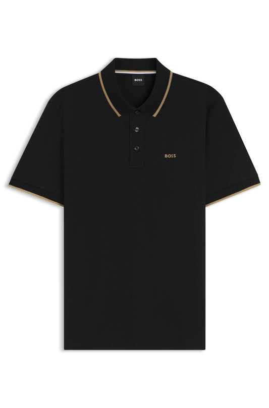 Hugo Boss Men Black Parlay 190 Black Polo Shirt