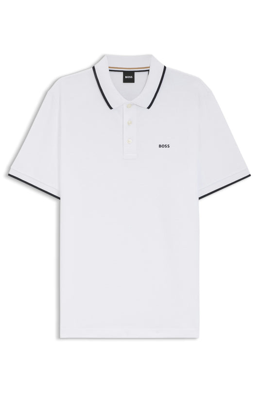 Hugo Boss Men Black Parlay 190 Natural Polo Shirt