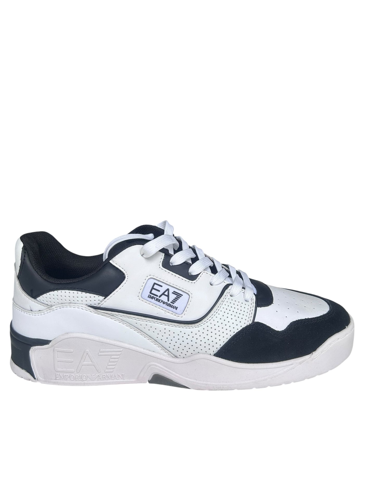 Baskets tissées Emporio Armani EA7 blanc optique/noir