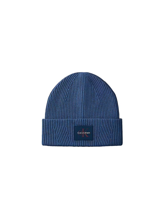 Calvin Klein Monologo Patch Rib Denim Beanie