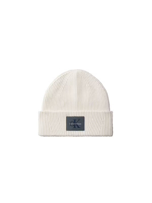 Calvin Klein Monologo Patch Rib Grey Beanie