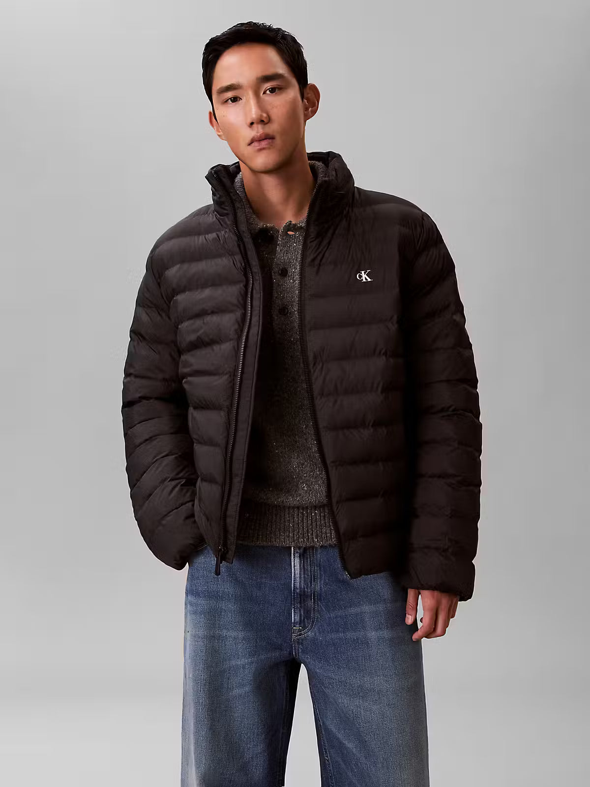 Calvin Klein Nylon Hooded Black Puffer Jacket