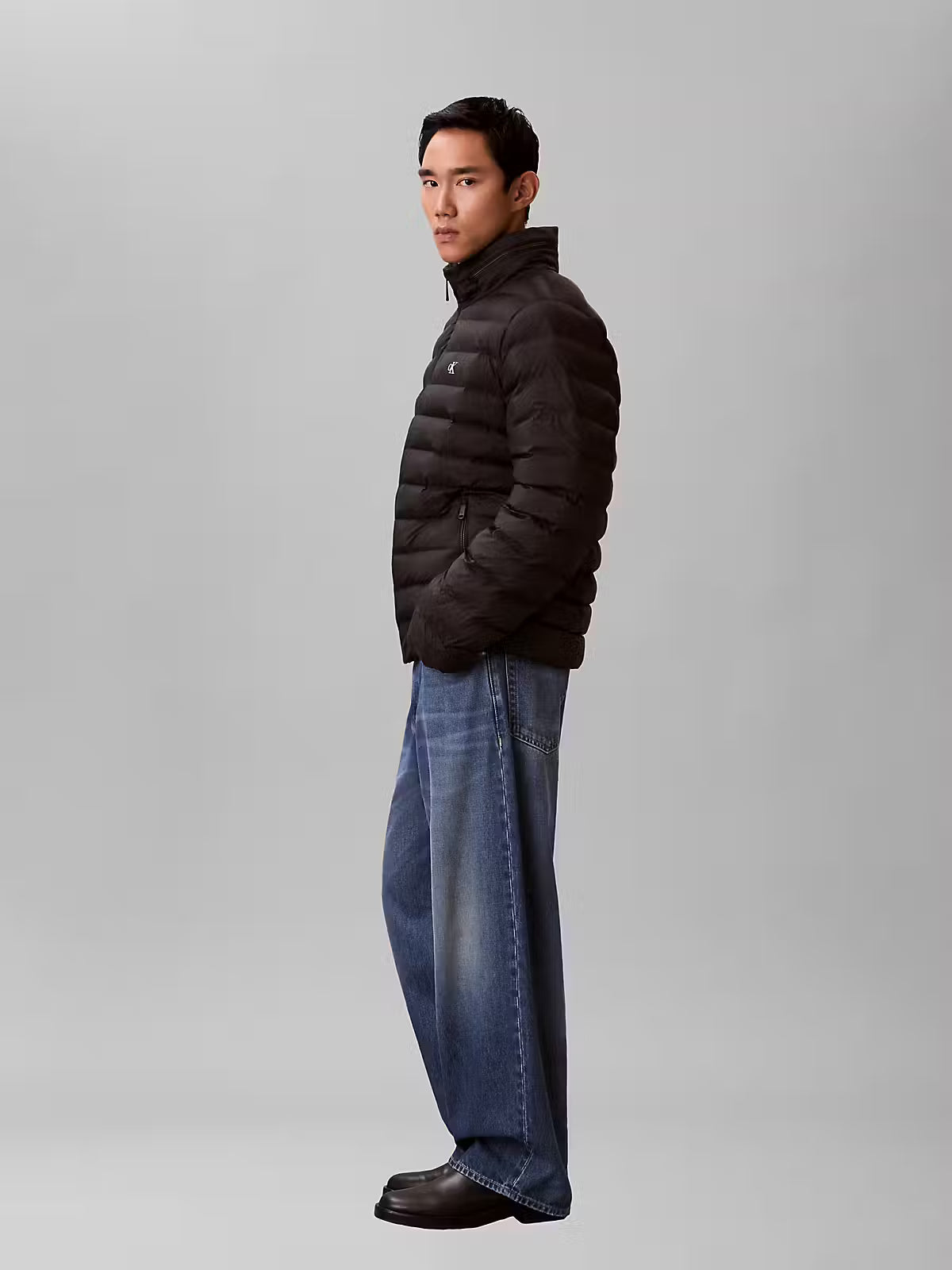 Calvin Klein Nylon Hooded Black Puffer Jacket