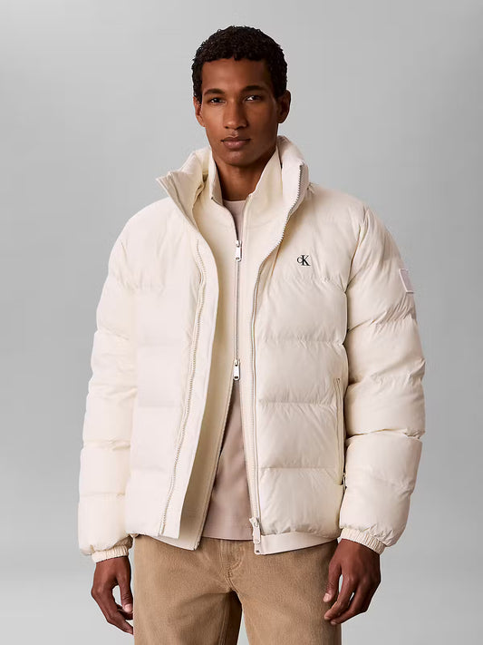 Calvin Klein Jeans Nylon Zip-Off Hood White Jacket