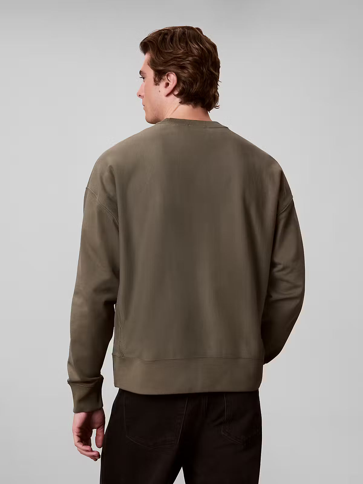 Calvin Klein Premium Terry Painted Monolog Olive Sweatshirt