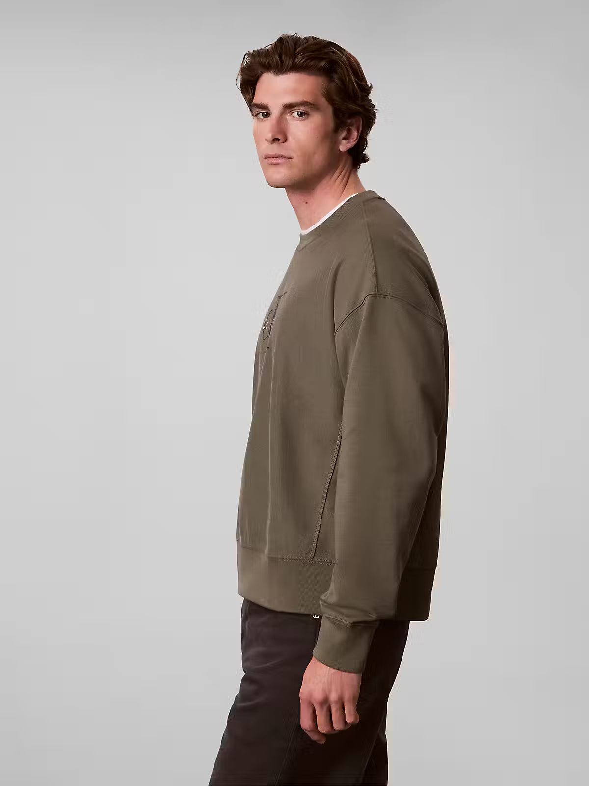 Calvin Klein Premium Terry Painted Monolog Olive Sweatshirt