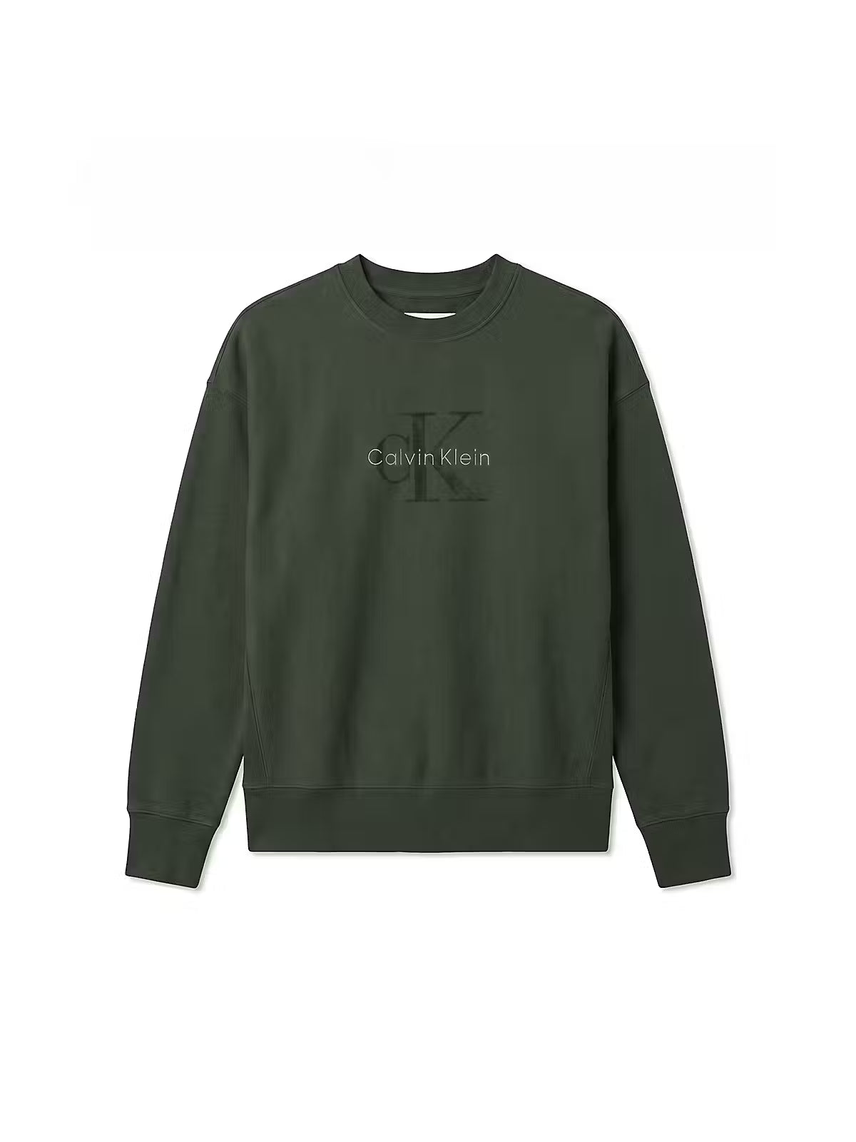 Calvin Klein Premium Terry Painted Monolog Olive Sweatshirt