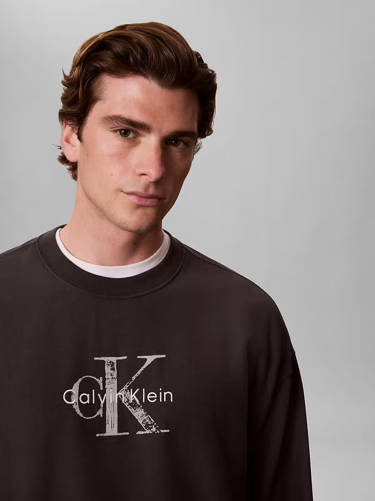 Calvin Klein Premium Terry Painted Monolog Black Sweatshirt