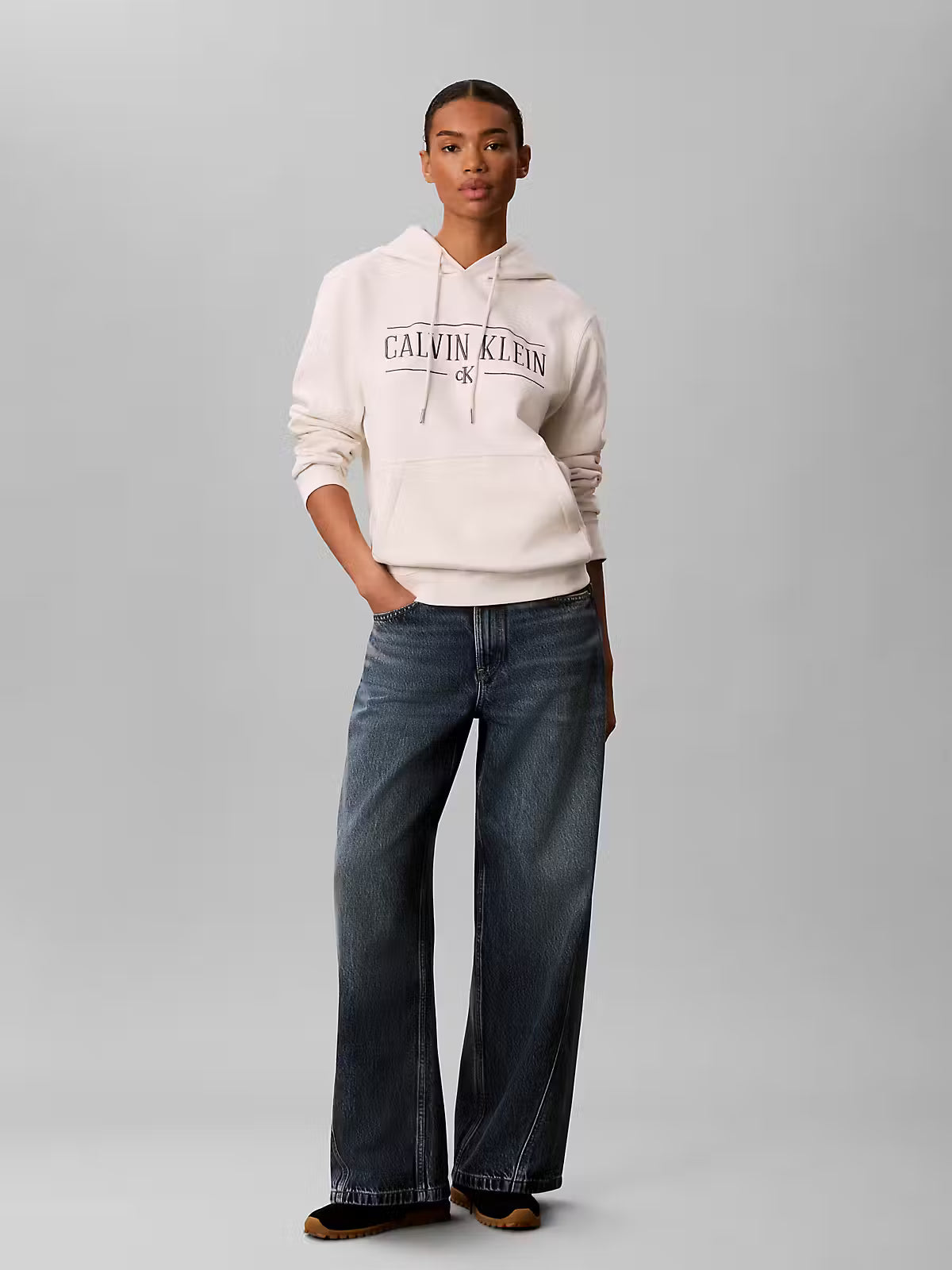 Calvin Klein Varsity Serif Fleece Tofu Hoodie