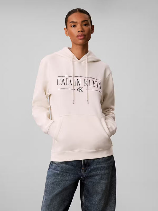 Calvin Klein Varsity Serif Fleece Tofu Hoodie
