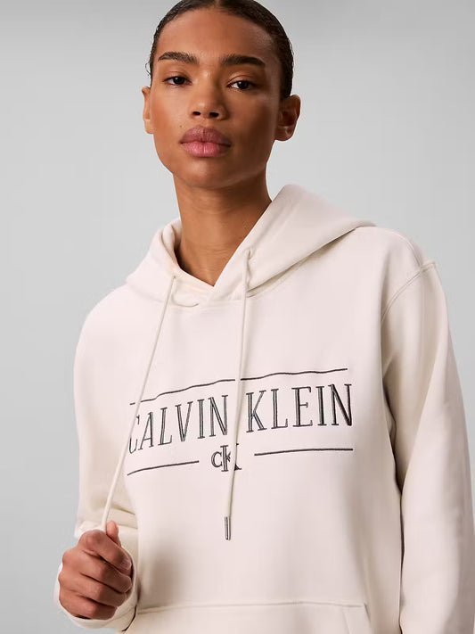 Calvin Klein Varsity Serif Fleece Tofu Hoodie