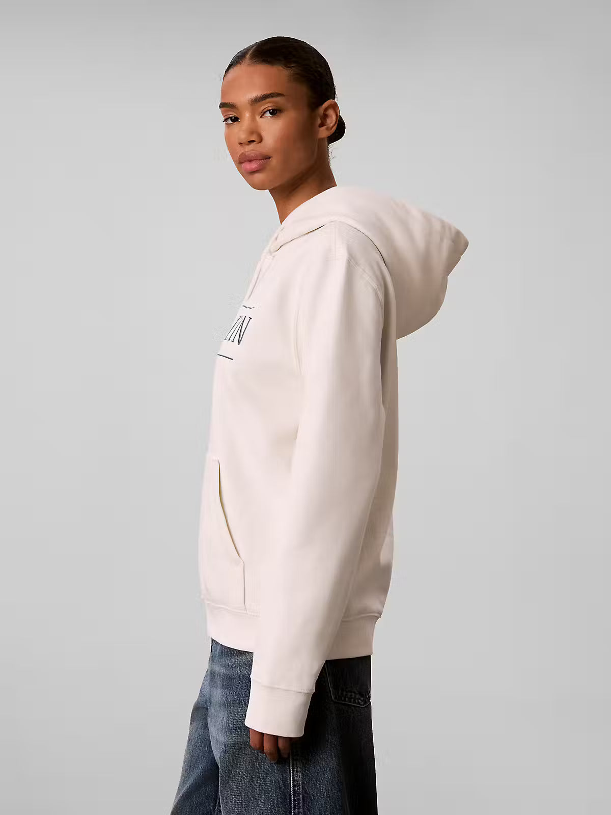 Calvin Klein Varsity Serif Fleece Tofu Hoodie