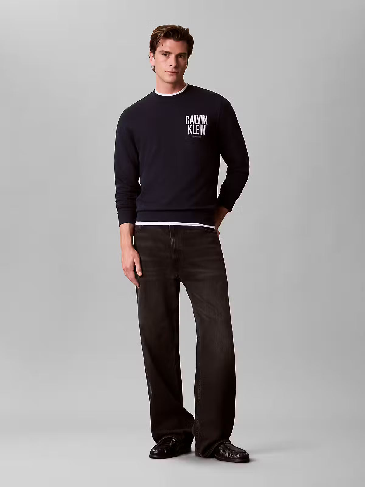 Calvin Klein Bold Logo Terry Dark Sapphire Sweatshirt