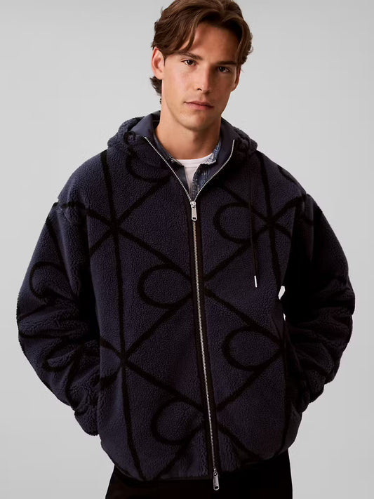 Calvin Klein Emblem Sherpa Funnel Speakeasy Jacket