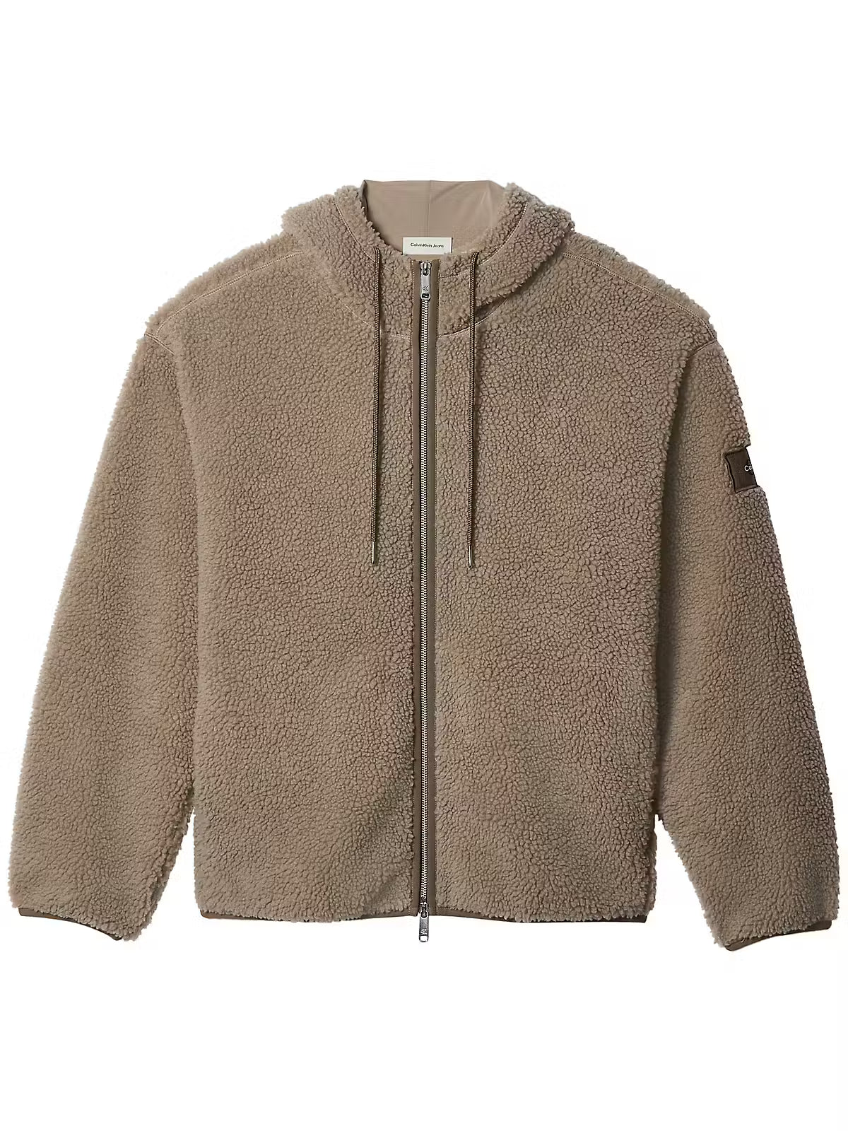 Calvin Klein Sherpa Badge Funnel Neck Fleece Jacket