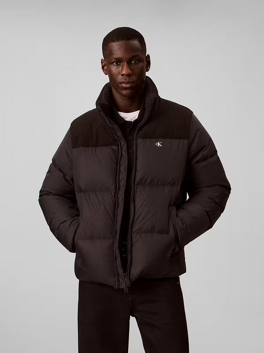 Calvin Klein Jeans Mixed Media Down Black Puffer Jacket