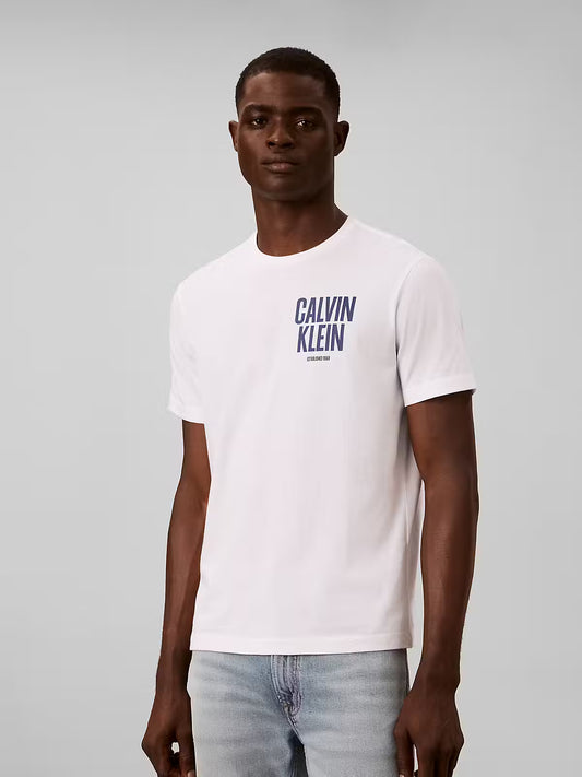 Calvin Klein Block Font Logo White T-Shirt