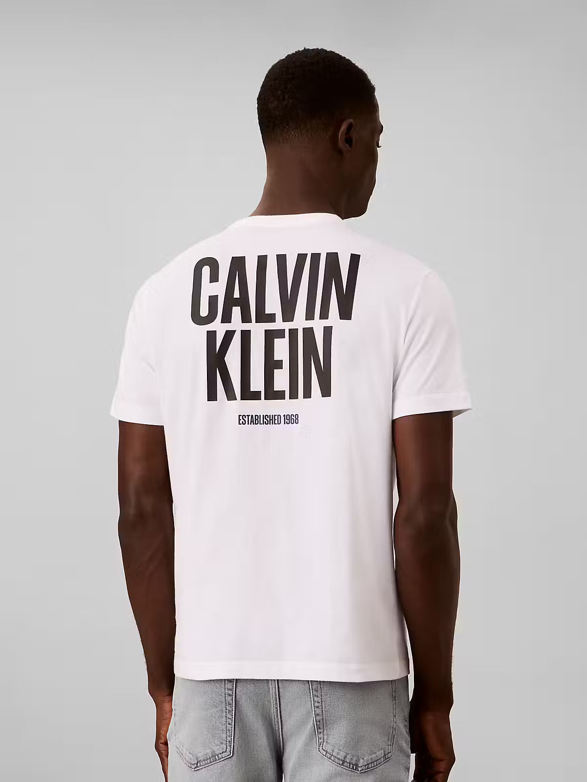 Calvin Klein Block Font Logo White T-Shirt
