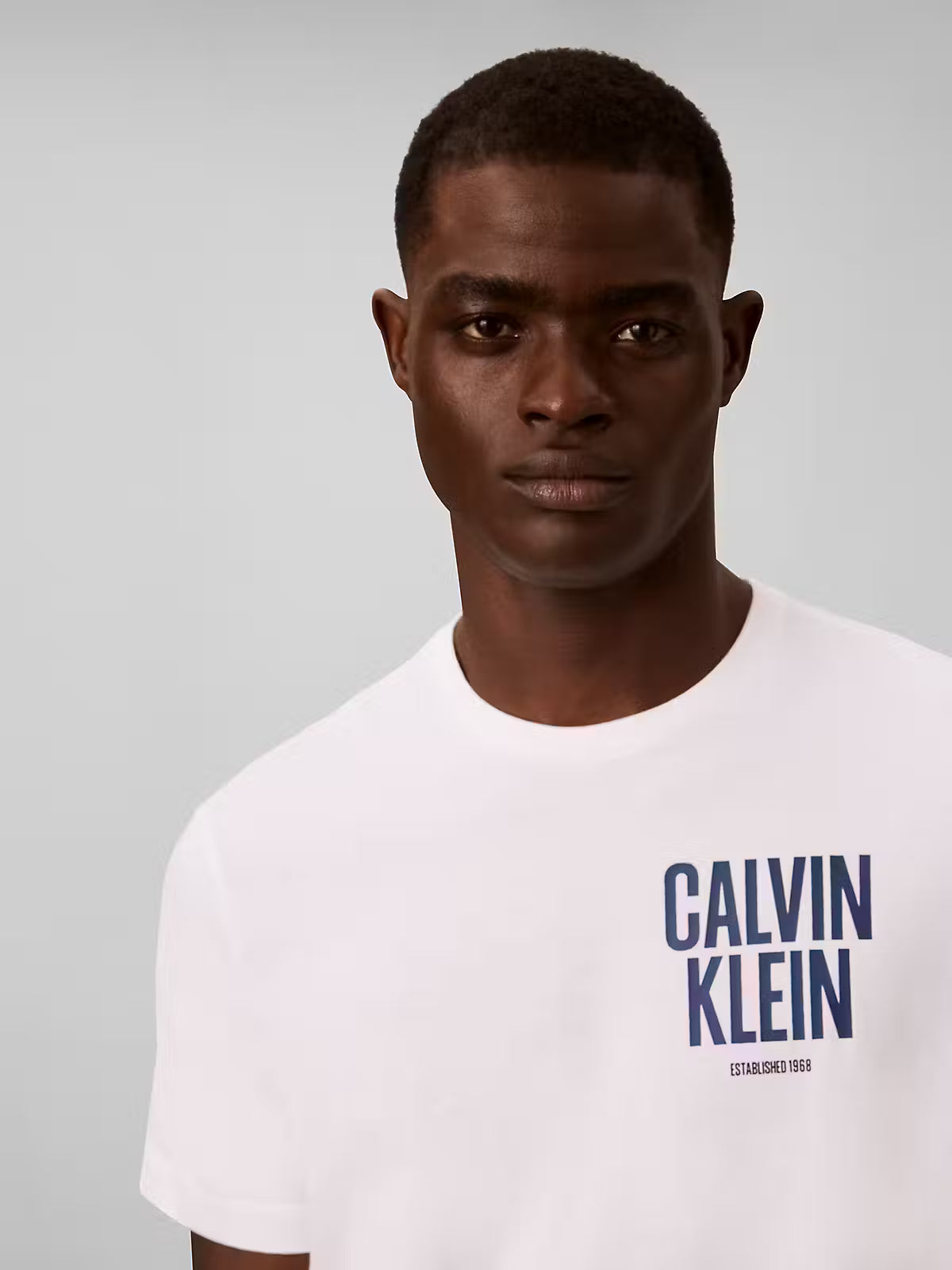Calvin Klein Block Font Logo White T-Shirt