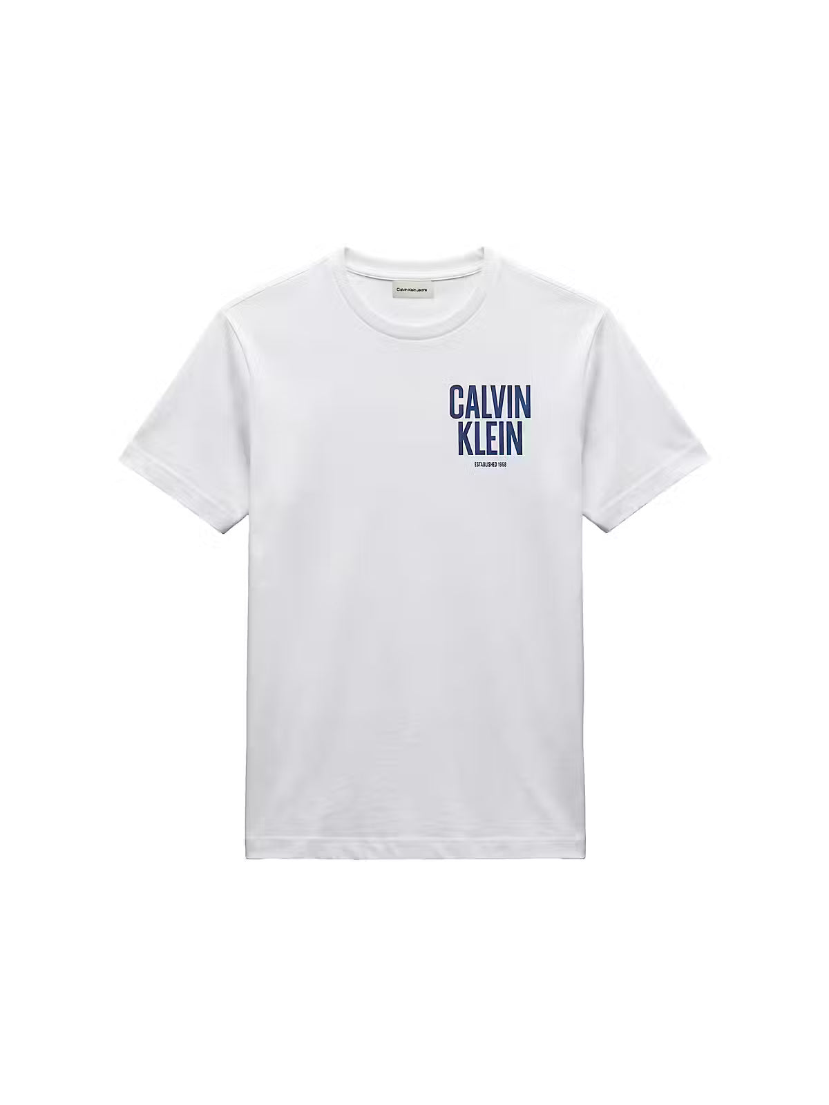 Calvin Klein Block Font Logo White T-Shirt