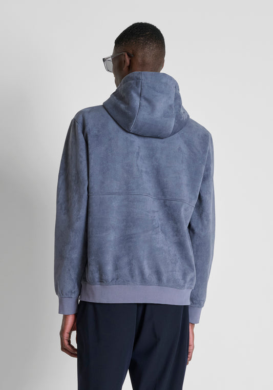 Antony Morato Suede Effect Indigo Hoodie