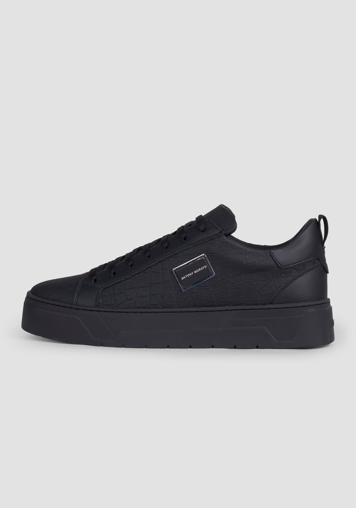 Antony Morato 'Metal Bold' Crocodile Print Black Sneakers