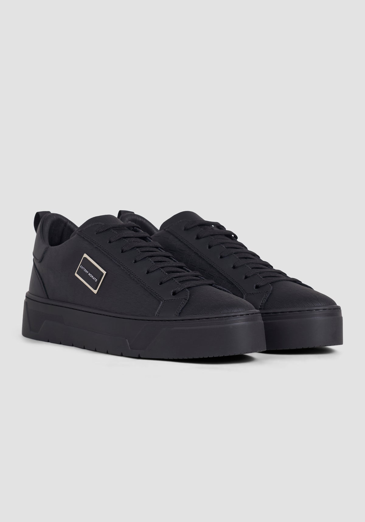 Antony Morato 'Metal Bold' Crocodile Print Black Sneakers