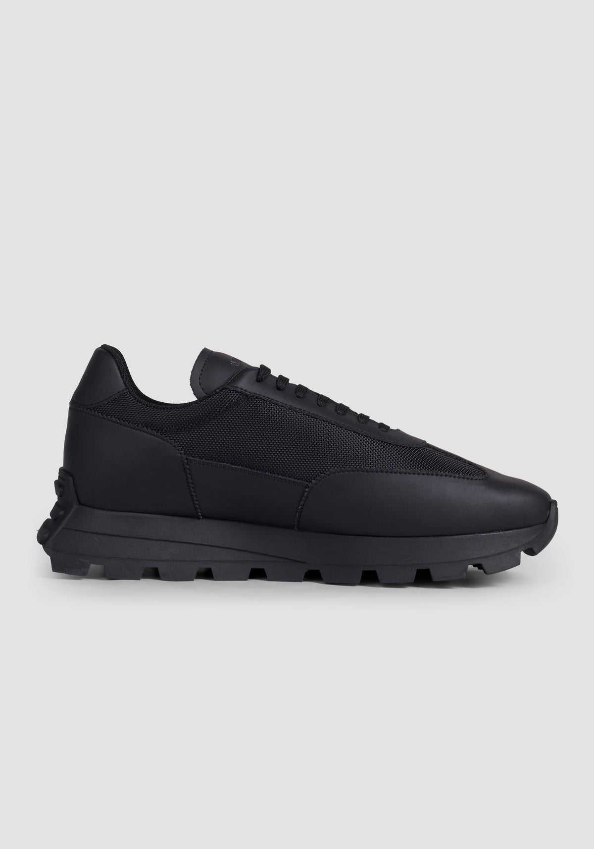 Antony Morato 'Metal Rhino' Nylon/Leather Black Shoes
