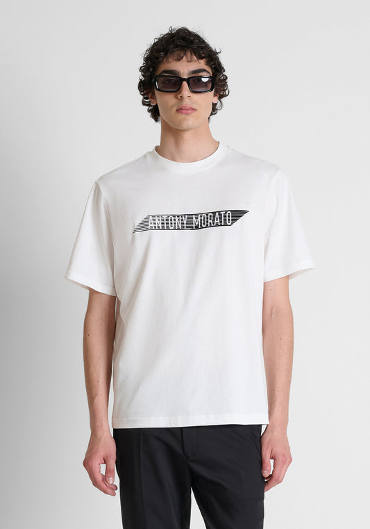 Antony Morato Cotton Graphic Print White T-Shirt